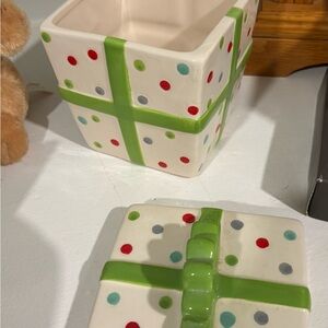 Polka Dot Ceramic Box with Lid